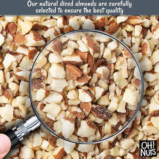 Oh! Nuts Almonds Natural Diced - Raw - 100% Natural - 2 lb - High-Protein Diced Almonds - Packed in