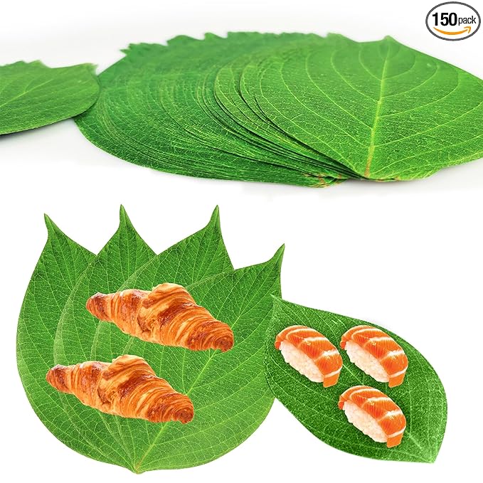 150 Pcs Green Leaf Parchment Paper, Cheese Board Paper for Charcuterie Serving, 50 Sheets 12" & 50