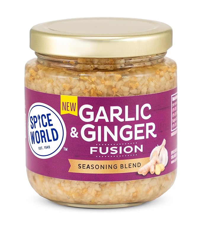Spice World Garlic Ginger Fusion Seasoning Blend ??Ready-to-Use Seasonings for Cooking - 8oz Garlic