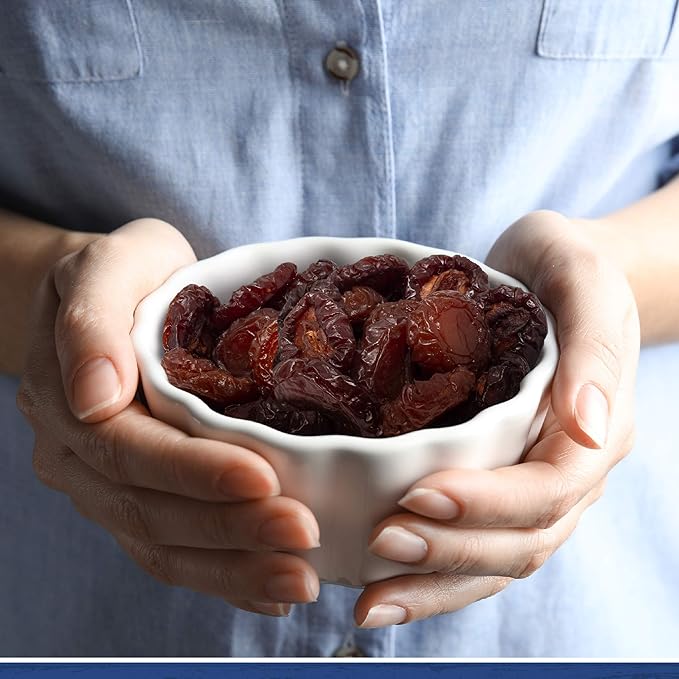 Traina Home Grown Jumbo California Sun Dried Angelino Plum Halves - Healthy, No Sugar Added, Chewy