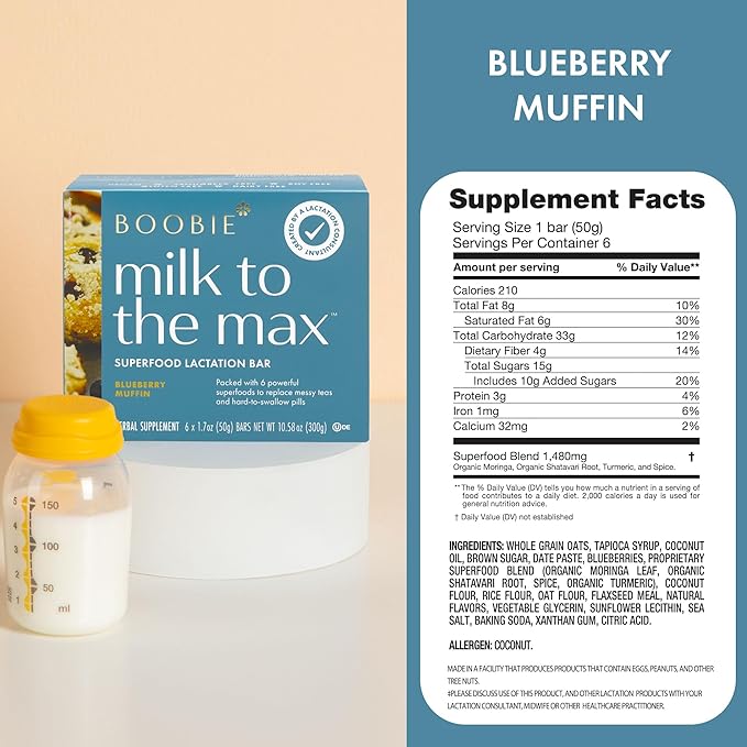Boobie Bar Superfood Lactation Bar Variety Pack, Lactation Snacks for Breastfeeding Moms to