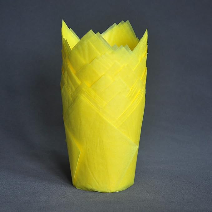 Large Greaseproof paper Wrappers Muffin Baking cupcake cups liners, 2-1/4" x 4" Natural,Red,Yellow