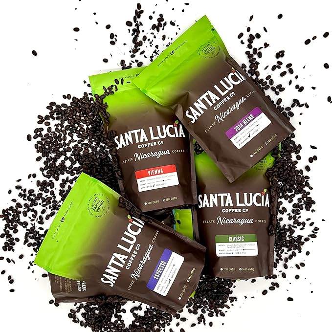 Specialty Volcanic Nicaraguan - The Santa Lucia Experience, Coffee Variety Pack - Light, Medium &