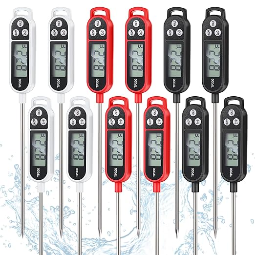 12 Pcs Instant Read Meat Thermometer with Long Probe 9.65 Inch Kitchen Cooking Food Candy