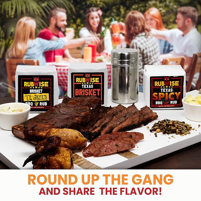 RubWise BBQ Brisket Rub Seasoning Gift Set (3 x 1 lb bags) - Barbecue Spices and Seasonings Variety
