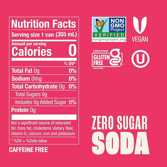 Zevia Zero Sugar Soda, Fruity Variety Pack, 12 oz Cans (24-Pack) ??Naturally Sweetened, Zero