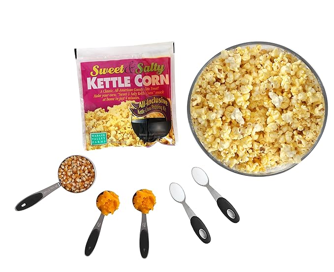 Wabash Valley Farms All In One Popcorn Kits -Sweet & Salty Kettle Corn, Popcorn Kernels for Popcorn