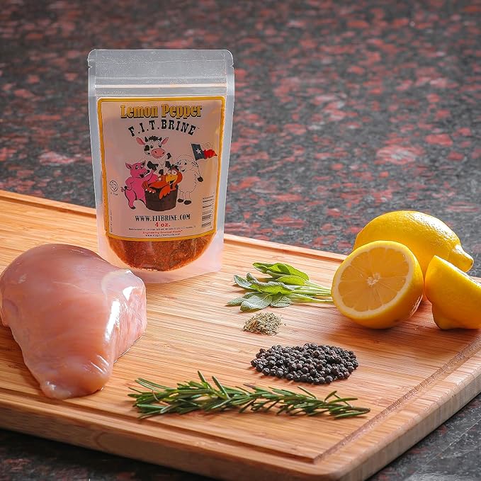 FIT Brine - Lemon Pepper, 8oz | Premium Meat Tenderizer & Seasoning | Infuses Fresh, Authentic