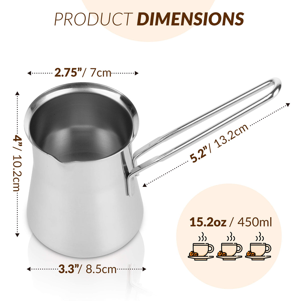 Turkish Coffee Pot, 15oz