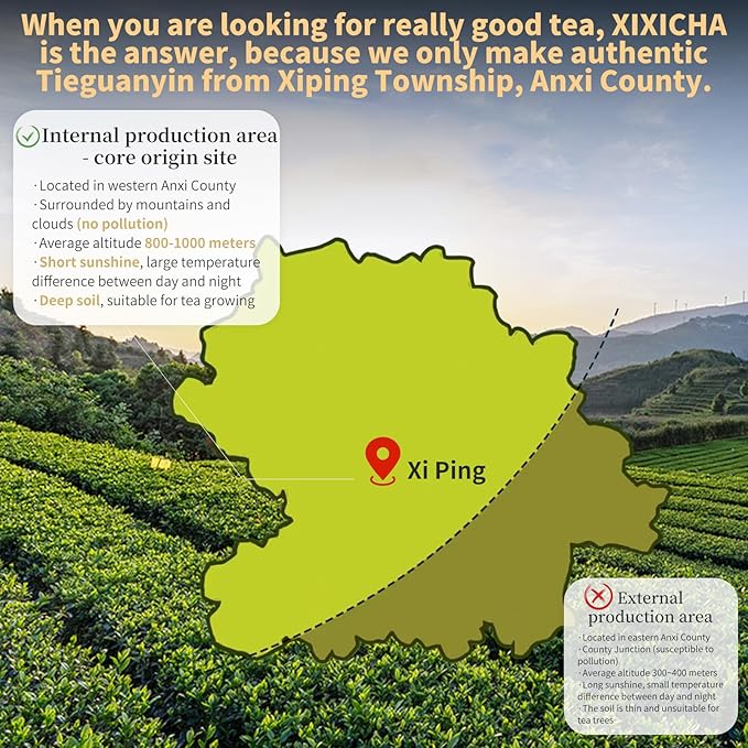 XIXICHA Anxi Tie Guan Yin Oolong Tea Tieguanyin Tea Iron Goddess Oolong Tea Long Lasting Orchid