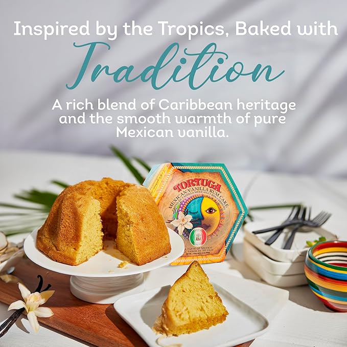 TORTUGA Mexican Vanilla Rum Cake - 16 oz - The Premium Treat for Gift Baskets, Parties and