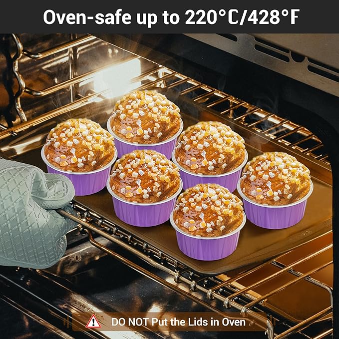 EUSOAR Dessert Cups with Lids, 5oz 100pcs Reusable Cupcake Cups with Lids, 125ml Pie Ramekins