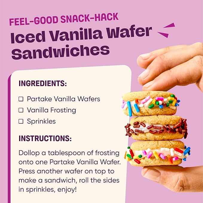 Partake Gluten Free Vanilla Wafers Cookies - Vegan - Free From the Top 9 Allergens Including Dairy