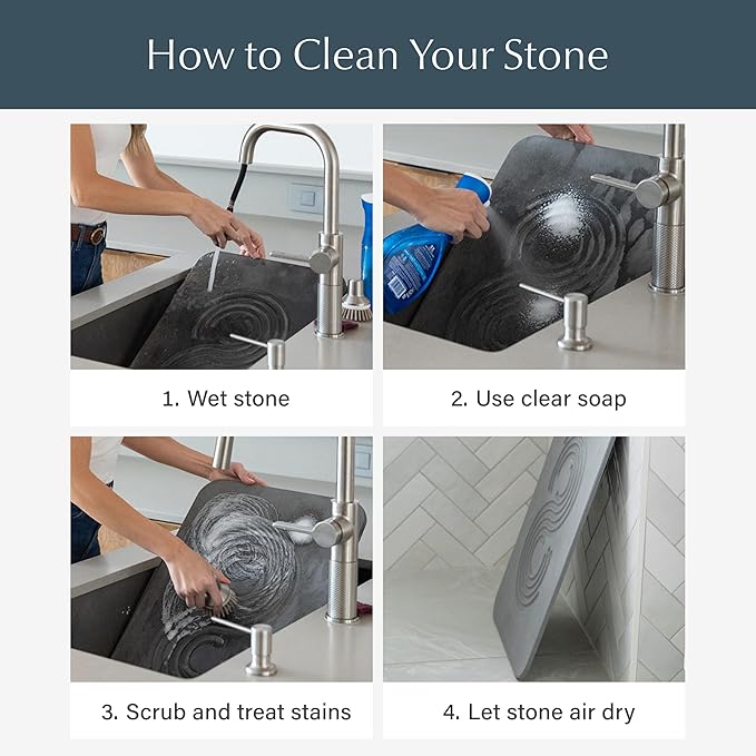 Dorai Home Bath Stone Mat 23.6"x15.4" – Quick-Dry, Non-Slip Diatomite Stone Bath Mat for Bathroom