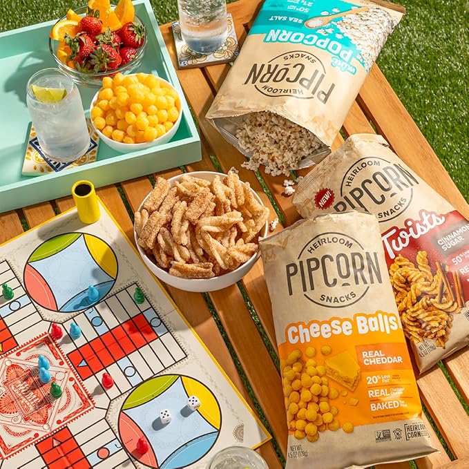 Heirloom Puffed Snacks Variety Pack by Pipcorn - 1oz 24pk - with Cheddar Cheese Balls, Honey BBQ