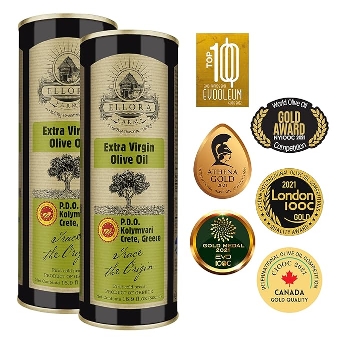 Ellora Farms, Single Estate Extra Virgin Olive Oil, PDO Crete, Greece, Traceable Olive oil, Kosher