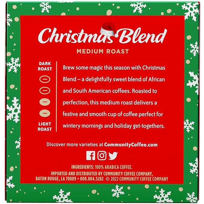 Community Coffee Christmas Blend, Medium Roast, 60 Count Coffee Pods, Compatible with Keurig K-Cup