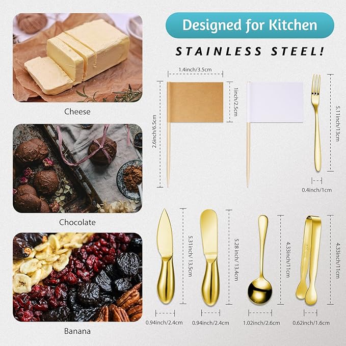 Patelai Charcuterie Board Accessories Cheese Spreader Knife Set Charcuterie Utensils Butter Knife