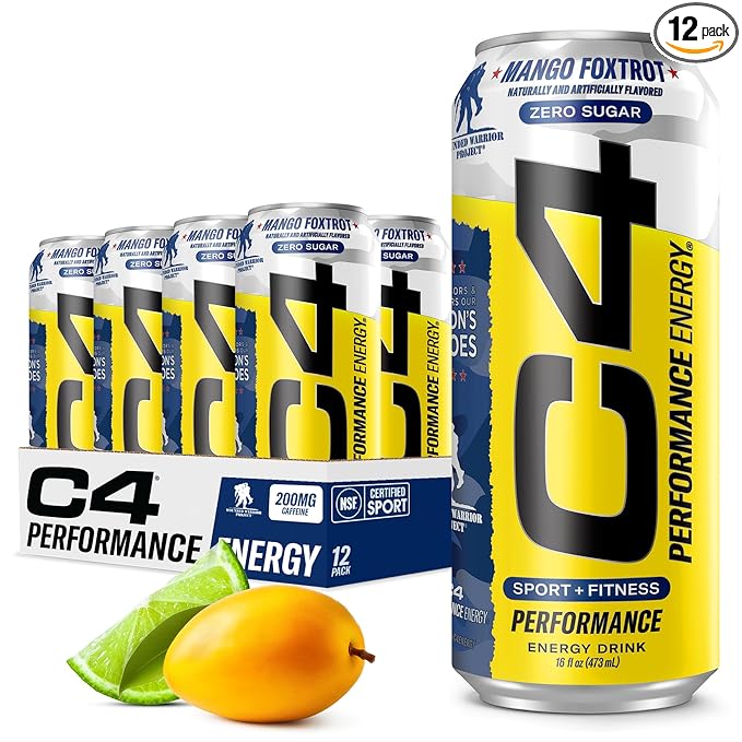 Cellucor C4 Performance Energy Drink | Zero Sugar Carbonated Preworkout Energy | 200mg Caffeine
