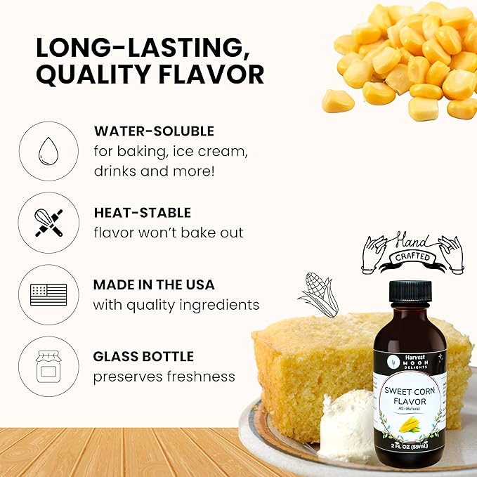 Natural Sweet Corn Extract - 2 oz - Water-Soluble - By Harvest Moon Delights - Sweet Corn Extract