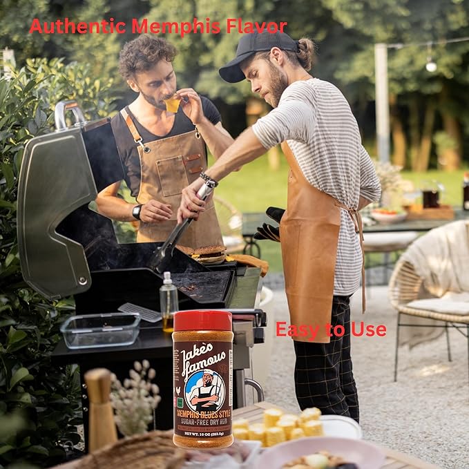 Jake?™s Famous Memphis Rub, BBQ Rub 10 Oz Sugar Free, Gluten Free, Seasoning Mix for Ribs, Pork