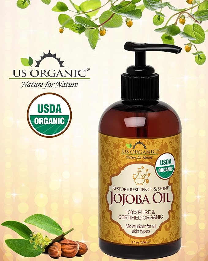 US Organic Jojoba Oil, USDA Certified Organic,100% Pure & Natural, Cold Pressed Virgin, Unrefined