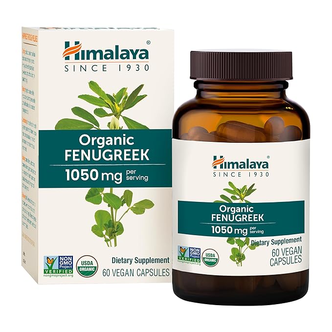 Himalaya Organic Fenugreek for Daily Wellness, Warming and Energizing Properties, 1,050 mg, 60