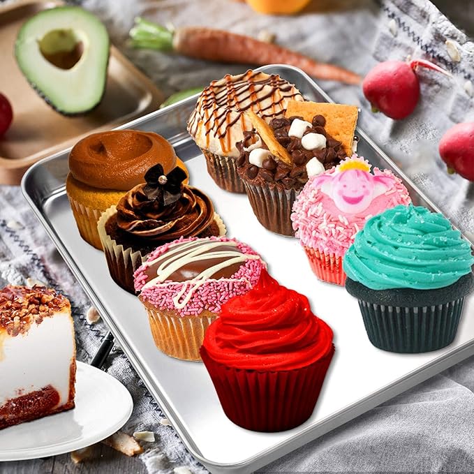 Baking Sheet, Yododo Stainless Steel Baking Pans Tray Cookie Sheet Toaster Oven Tray Pan Cookie