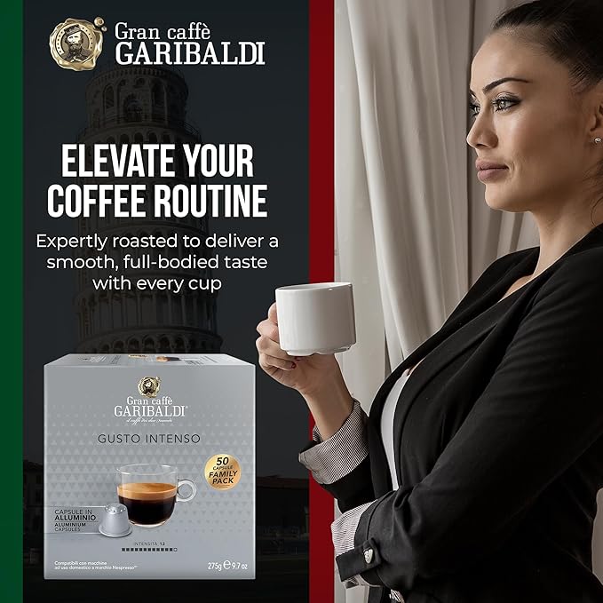 Gran Caffè Garibaldi Espresso Pods, Italian Roasted Coffee, Compatible Nespresso Original Line