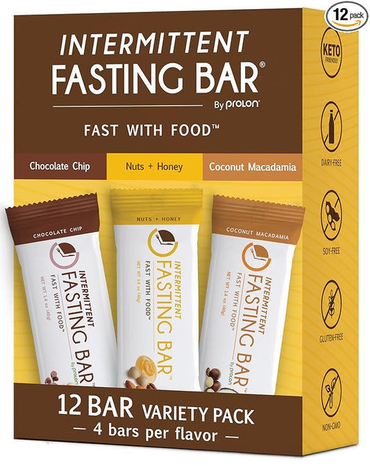 Prolon Fasting Bars | 5g Protein, 7g Fiber | Keto-Friendly, Gluten-Free, Dairy-Free, Plant-Based |