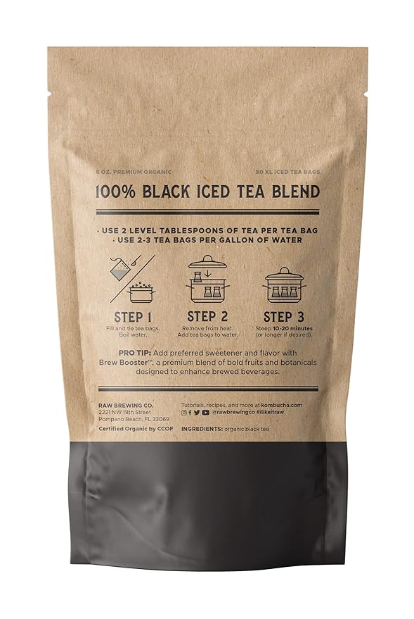 The Southern Standard | Organic Iced Tea Bags – 100% Black Tea Blend | No Microplastics | 50 XL