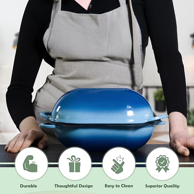 LoafNest: Incredibly Easy Artisan Bread Kit. Cast Iron Dutch Oven [Compact 2 qt size] and