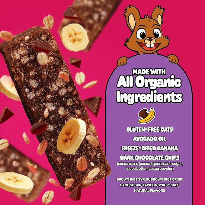 Snakkidz Organic Chewy Granola Bar, Allergen Free, Made with Avocado Oil, Low Sugar (15 Bars