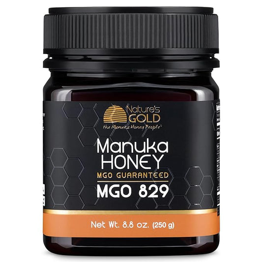 Nature’s Gold Raw Manuka Honey, MGO 829+ | Authentic MGO, Australian Honey, Non-GMO, 100% Pure