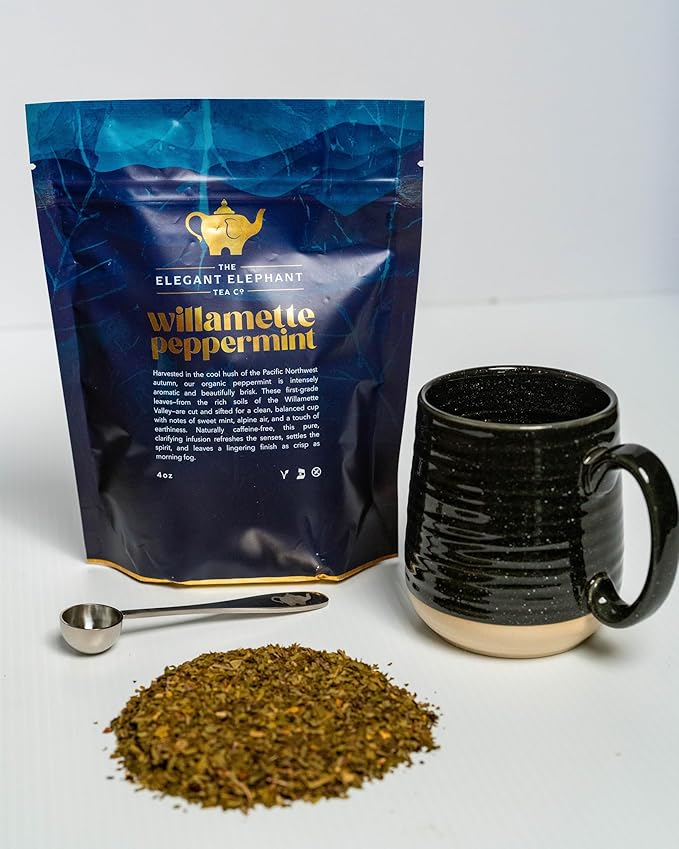 Willamette Peppermint Tea, Organic Loose Leaf Mint Herbal Tea – Soothing, Caffeine-Free