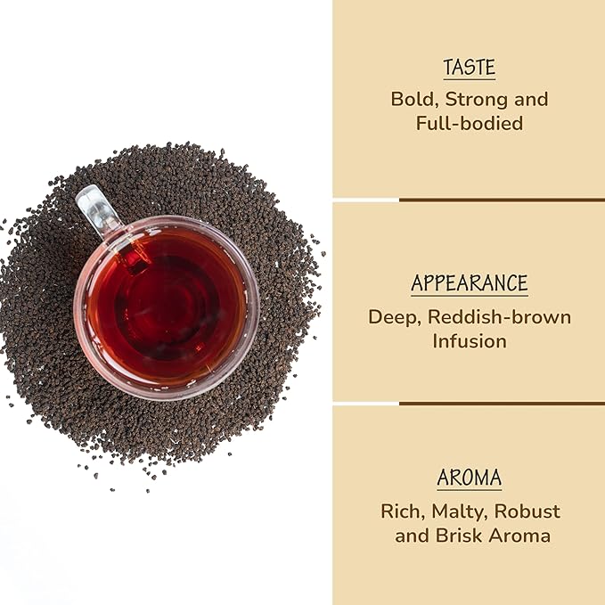 BREWIX, Premium CTC Assam Black Tea (125+ Cups, 8.82oz/250g) Strong and Full Bodied Loose Leaf Tea