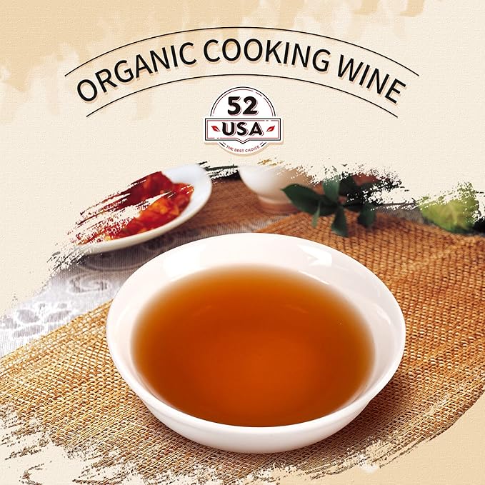 52USA Organic Shaoxing Rice Cooking Wine 16.2oz(480ml), Chinese Asian Cooking Wine, Shao Hsing Rice