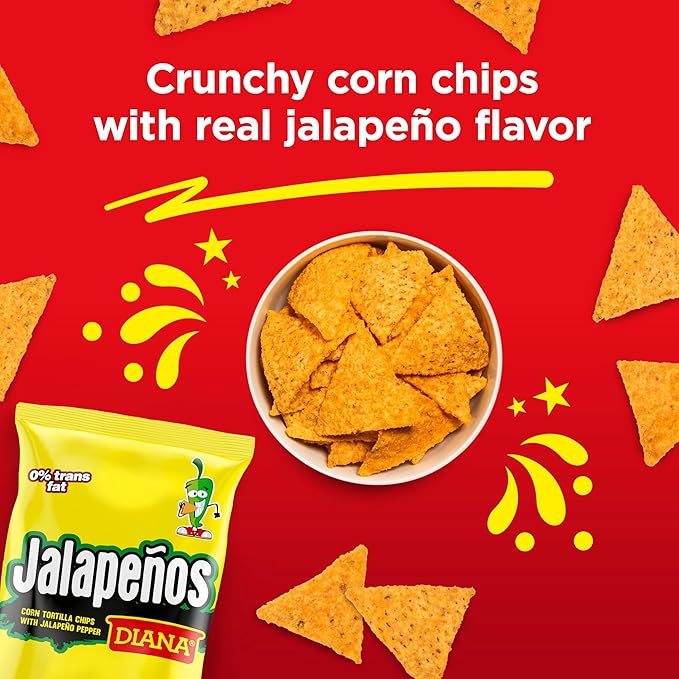 Diana Jalape챰os Tortilla Chips, 3.84 Oz (Pack of 8)