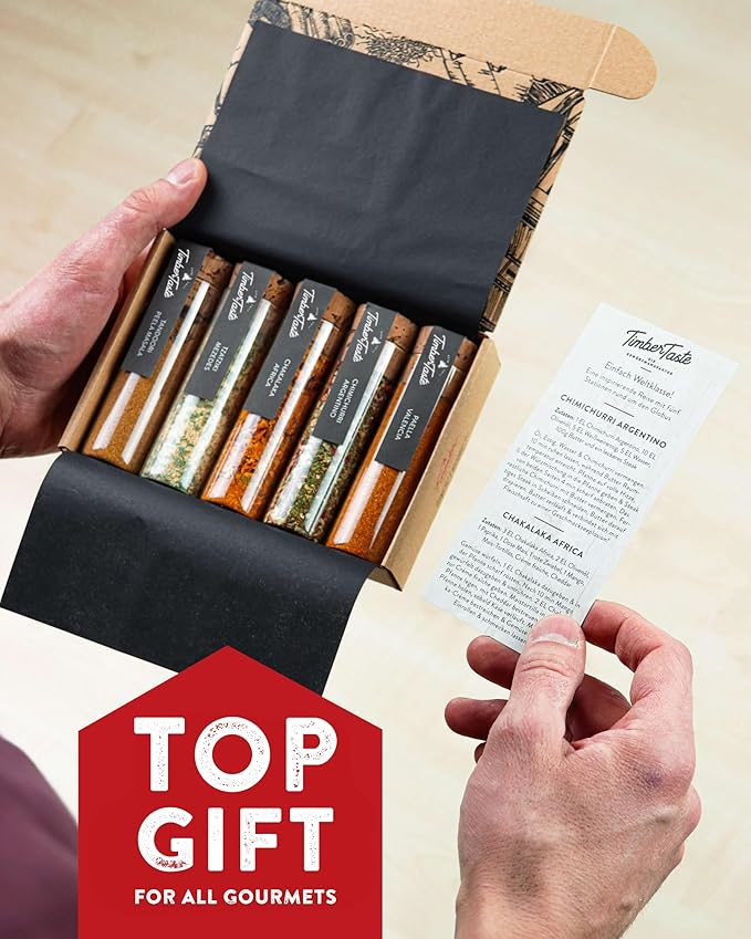 TIMBER TASTE® World Spice Gift Set - Collection of Gourmet International Spice Blends - World