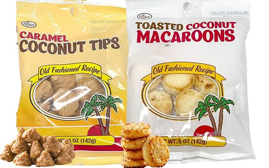 Toasted Coconut Macaroons and Caramel Coconut Tips | Delicious Crown Old Fashioned Recipe Candy |