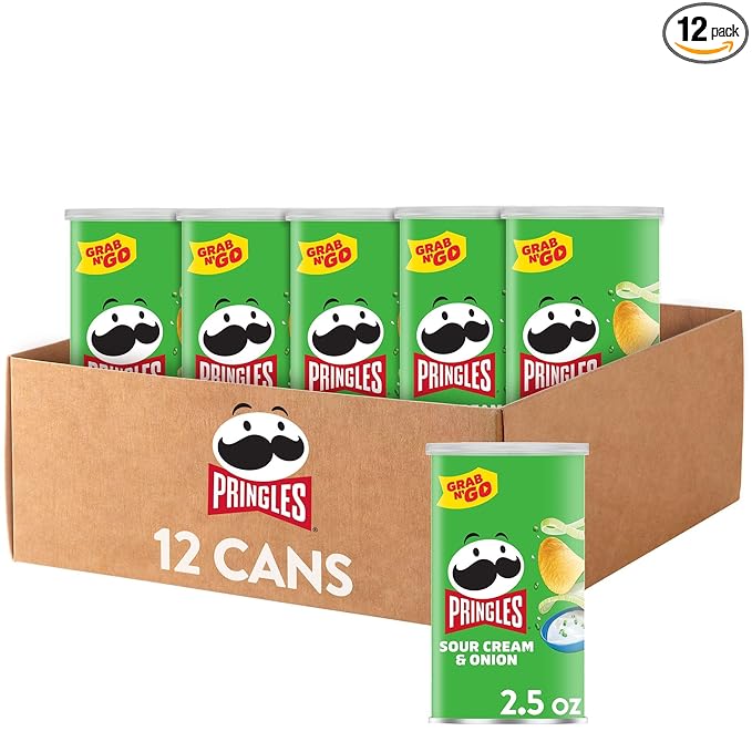 Pringles Potato Crisps Chips, Lunch Snacks, Office and Kids Snacks, Grab N' Go, Sour Cream and