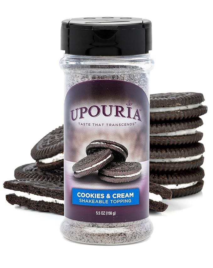 Upouria Cookies & Cream Coffee Topper, Vegan, Rich Flavor Enhancer for Coffee, Hot Chocolate, Ice