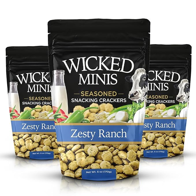 Wicked Minis Soup & Oyster Crackers - Saltine Soup Crackers Salted Flavored Mini Puffed Savory