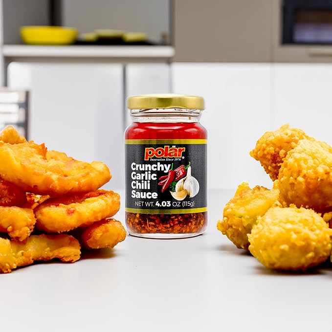 Polar Crunchy Garlic Chili Sauce 4.03oz (Pack of 1), Extra Crispy Chili Oil, Savory Umami Topping