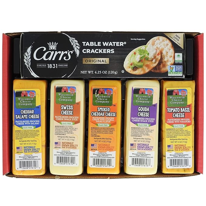 Wisconsin Cheese Company - Specialty Wisconsin Cheese & Cracker Gift Box - 100% Wisconsin Gouda