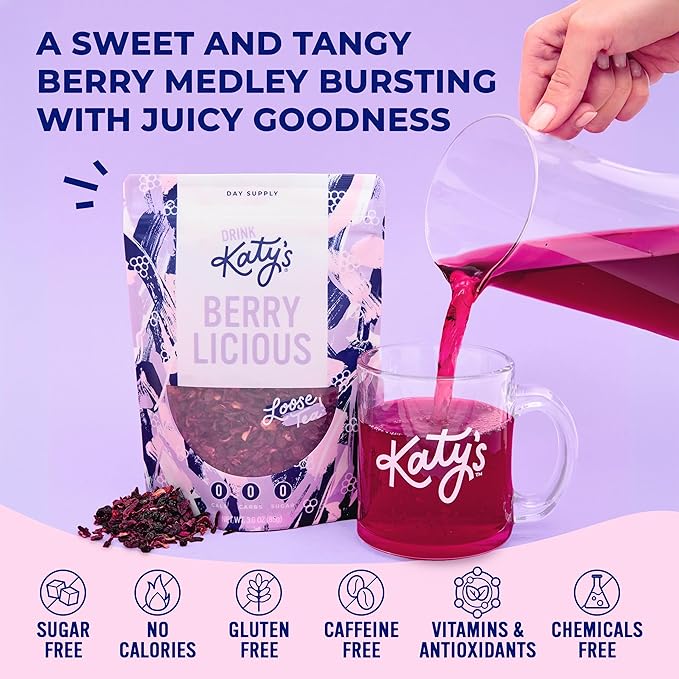 Katy?™s® Berrylicious Loose Leaf Tea | Hibiscus, Blueberry & Cranberry | Fruity Herbal Tea |