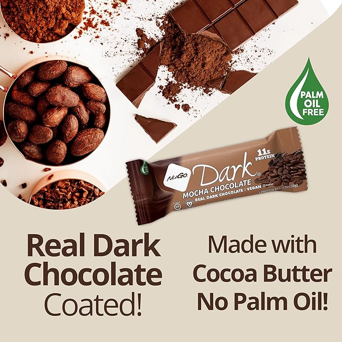 NuGo Dark Chocolate Peanut Butter Cup, 12g Protein Bar, Vegan, Gluten Free, Non-GMO, Kosher Pareve