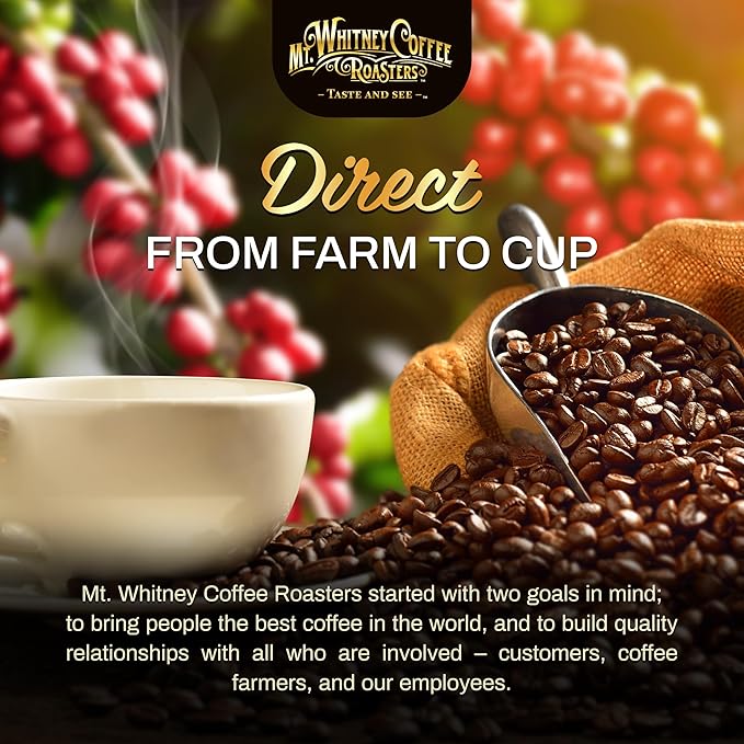 Mt. Whitney Base Camp Blend Whole Bean Medium Dark Roast Low Acid Coffee - 5 lb (Pack of 1)