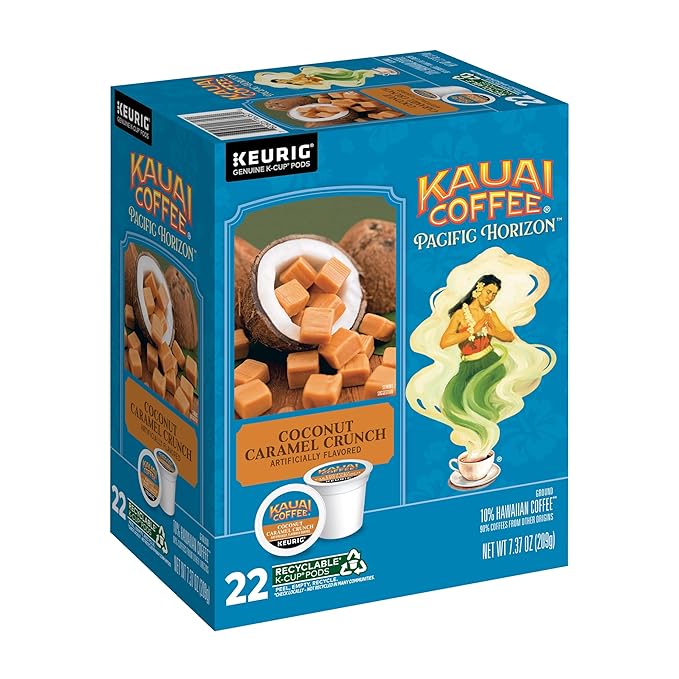 Kauai Coffee K-Cup Pods for Keurig Brewers – Arabica Coffee, 10% Hawaiian – Medium Roast, Nutty