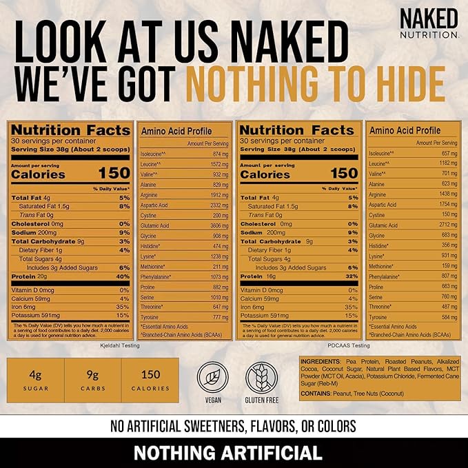 NAKED Shake - Chocolate Peanut Butter Protein Powder - Vegan Protein Powder from US & Canadian